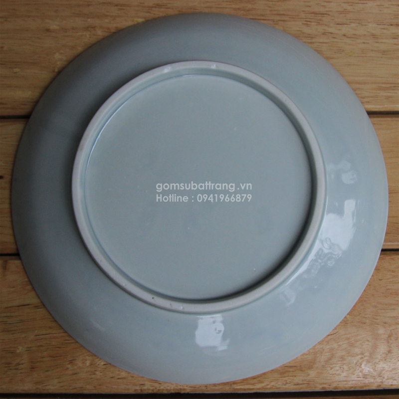 Đĩa gốm sứ cổ Bát Tràng vẽ hoa mai 4