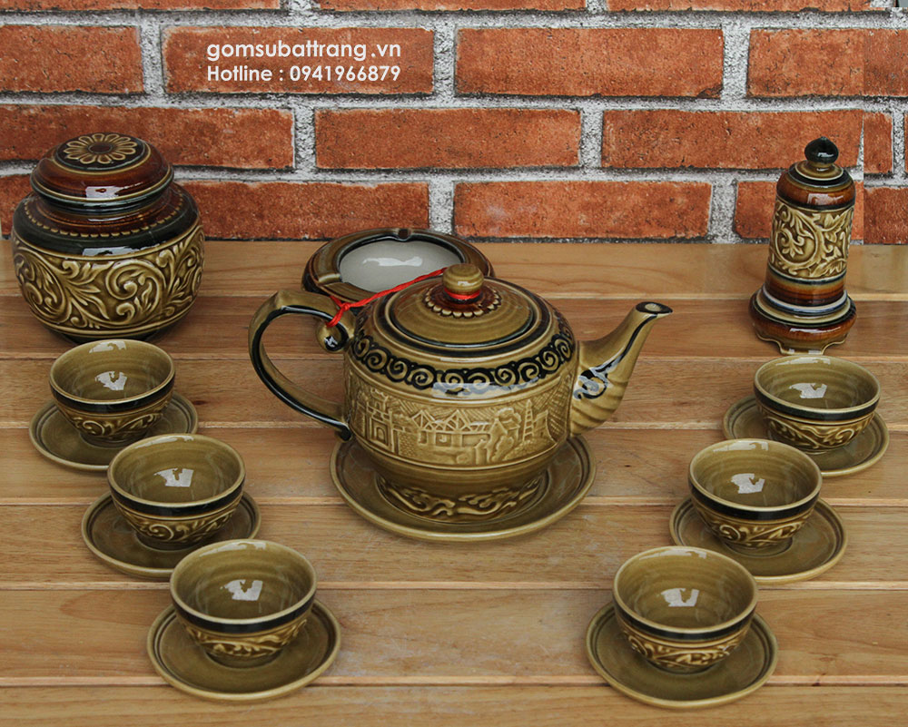 Ấm chén sứ Bát Tràng