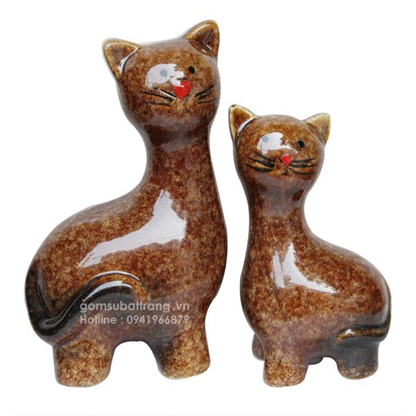Bộ tượng mèo bằng gốm sứ ngộ nghĩnh số 8