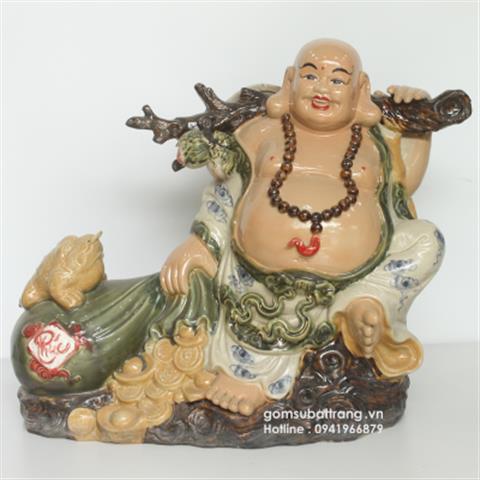 Tượng Phật Di Lặc thần tài gốm sứ cao cấp